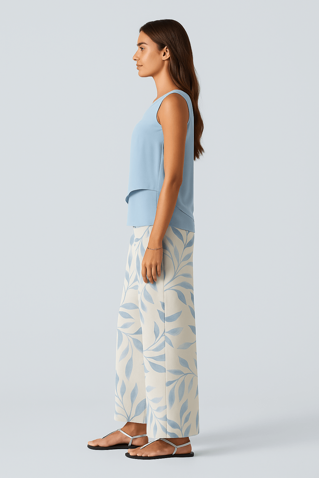 Chique gelaagde top & broek met wijde pijpen - Zovora