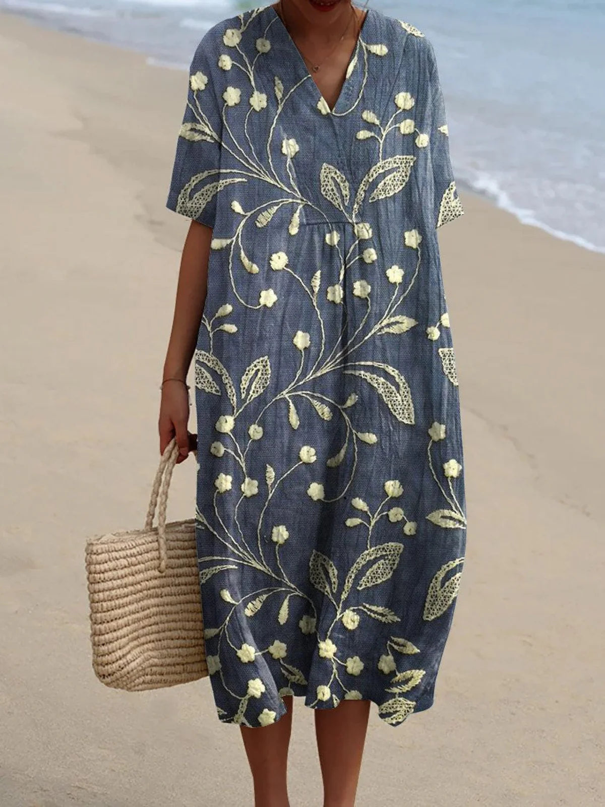 Edith | Midnight Leaf Dress