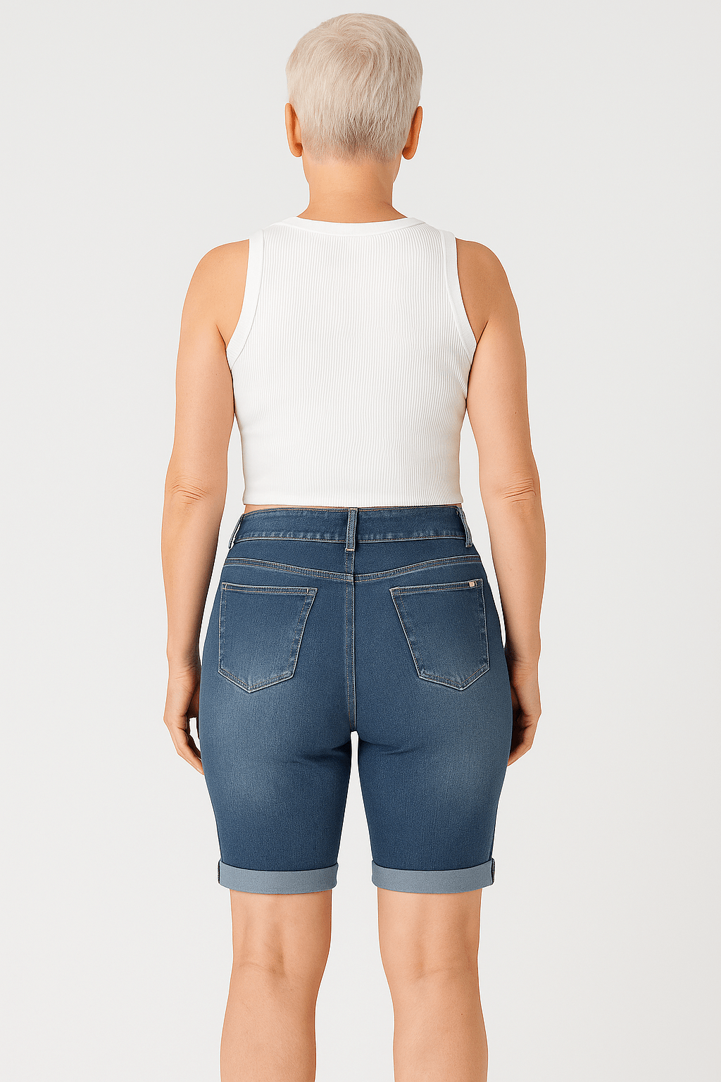 High Waisted Casual Bermuda Shorts - Zovora