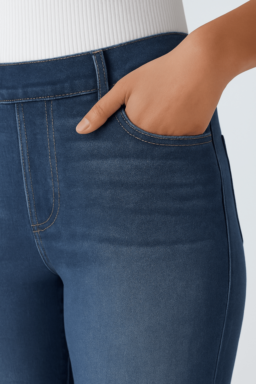 Hoog getailleerde, casual jeans met rechte pijpen - Zovora