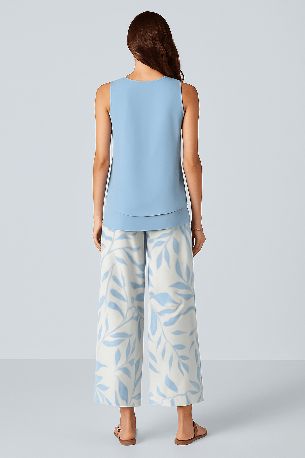 Chique gelaagde top & broek met wijde pijpen - Zovora
