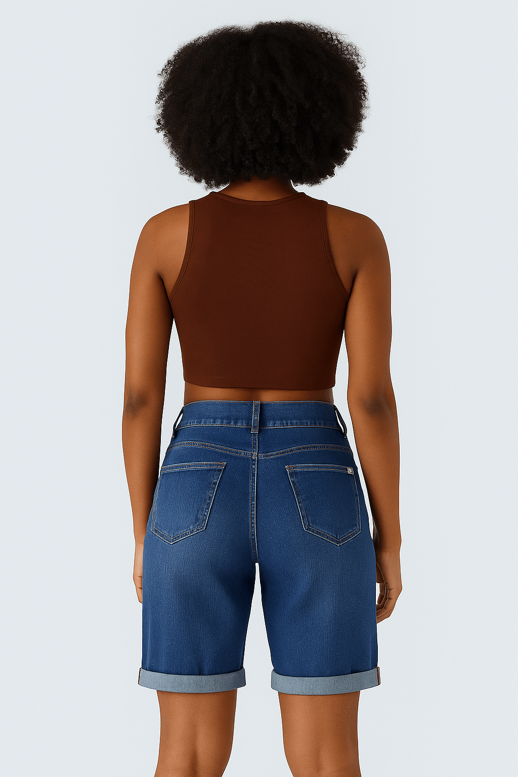 High Waisted Casual Bermuda Shorts - Zovora