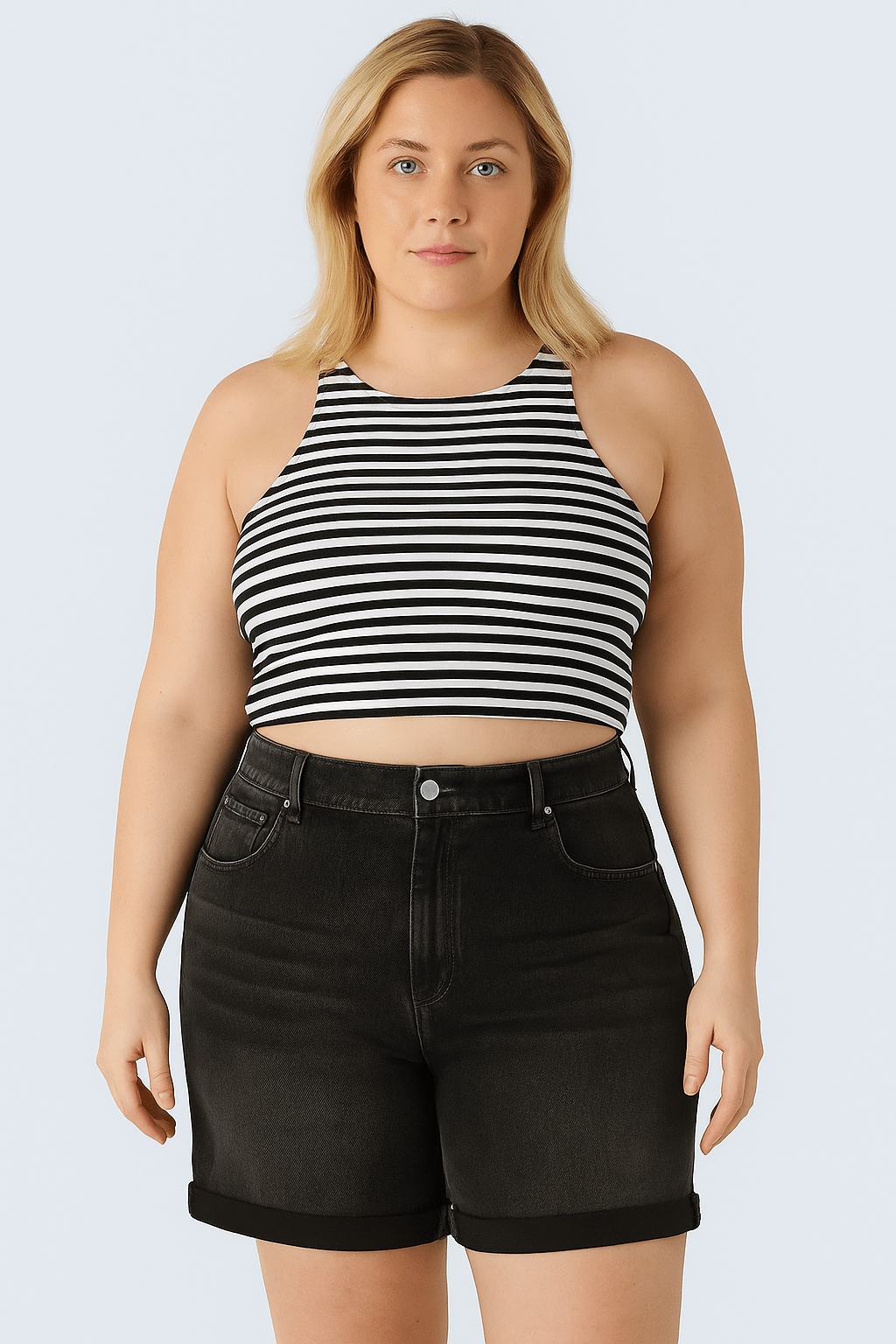 High Waisted Casual Bermuda Shorts - Zovora