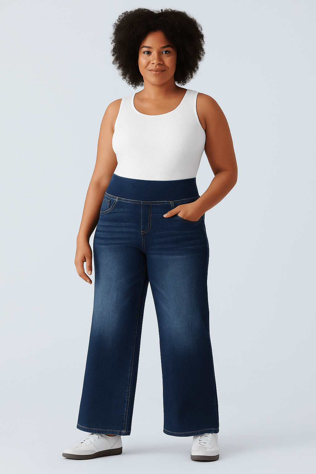High Waisted Meerdere Zakken Baggy Wijde Pijpen - Zovora