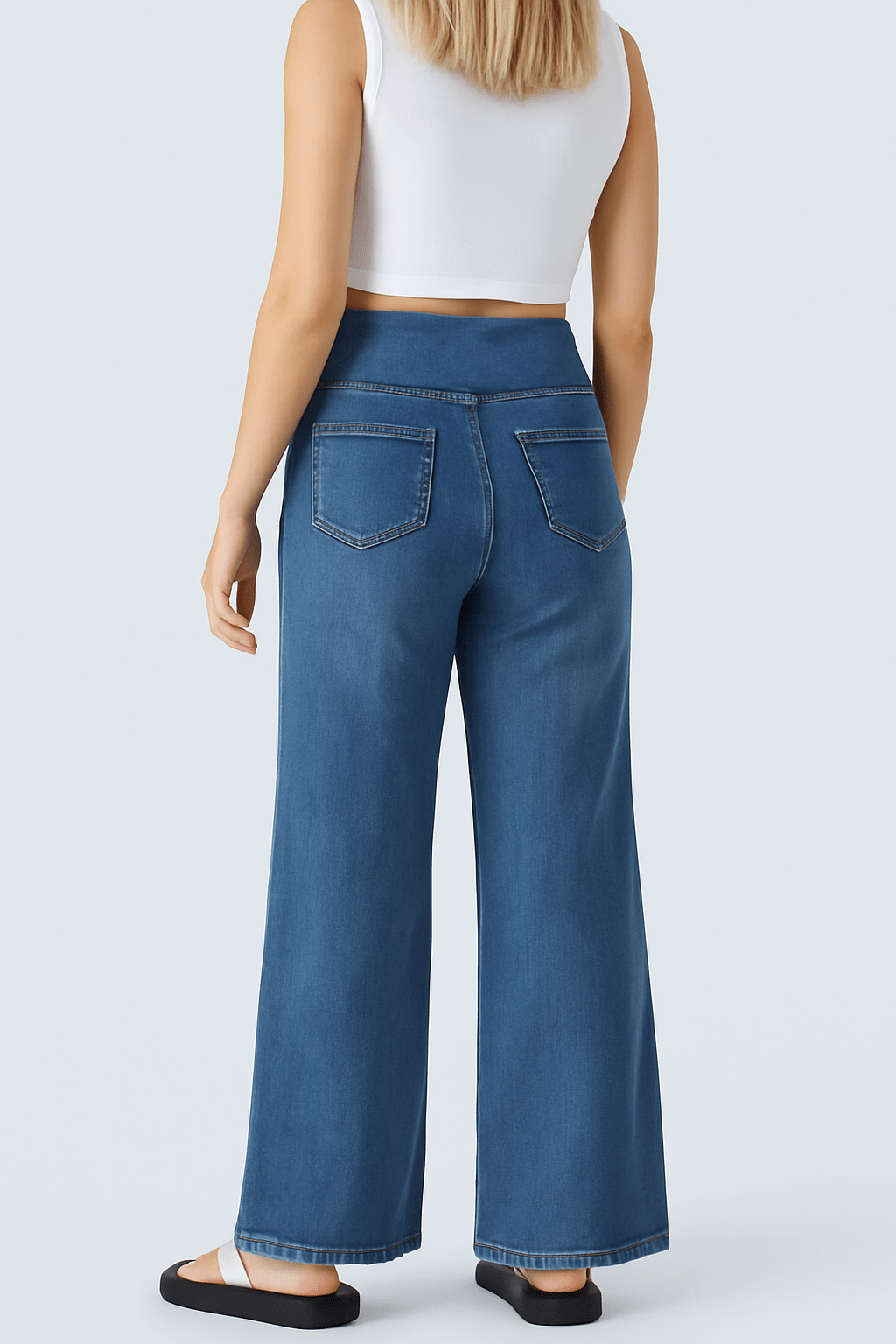 High Waisted Meerdere Zakken Baggy Wijde Pijpen - Zovora