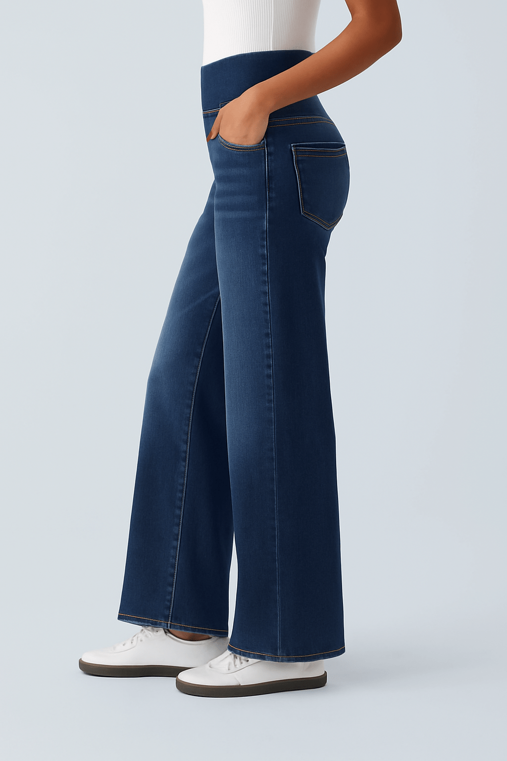 High Waisted Meerdere Zakken Baggy Wijde Pijpen - Zovora