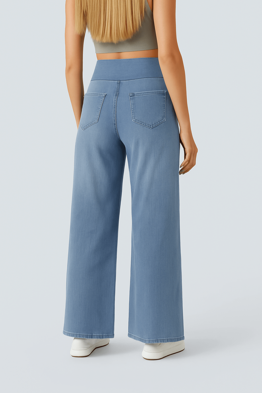 High Waisted Meerdere Zakken Baggy Wijde Pijpen - Zovora