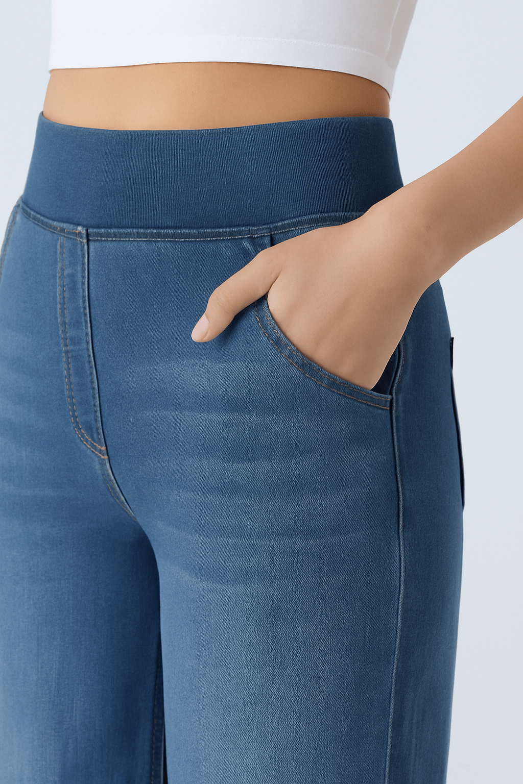 High Waisted Meerdere Zakken Baggy Wijde Pijpen - Zovora